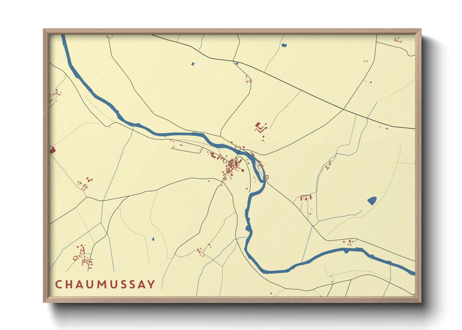 Une affiche de carte sur Chaumussay