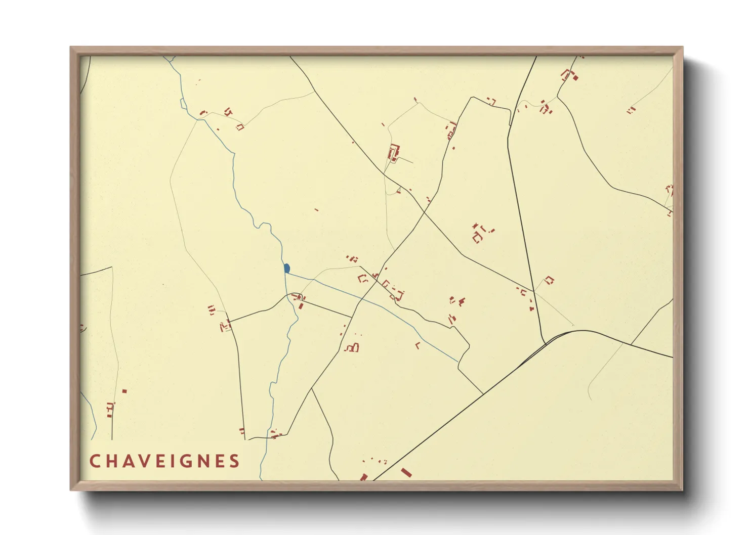 Une affiche de carte sur Chaveignes