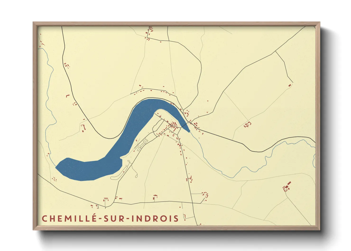 Une affiche de carte sur Chemillé-sur-Indrois