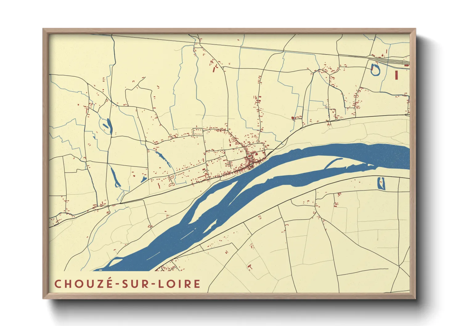 Une affiche de carte sur Chouzé-sur-Loire