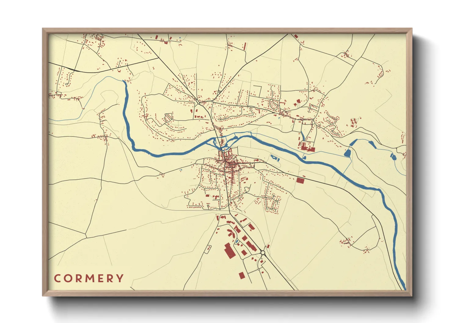 Une affiche de carte sur Cormery