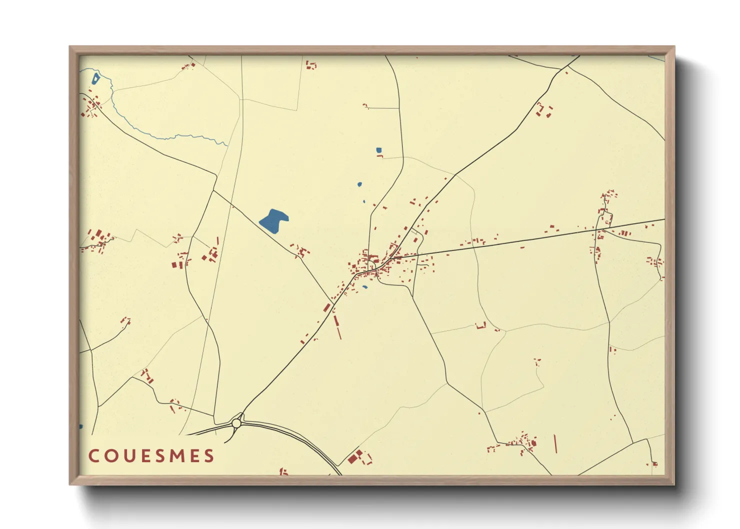 Une affiche de carte sur Couesmes