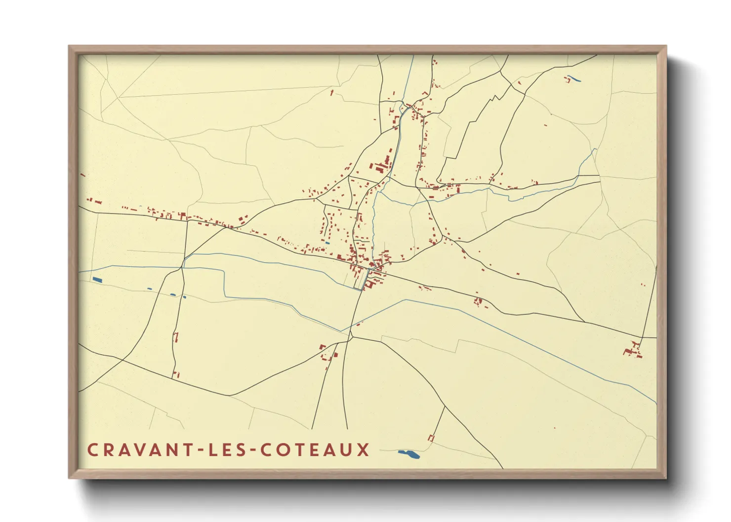 Une affiche de carte sur Cravant-les-Coteaux
