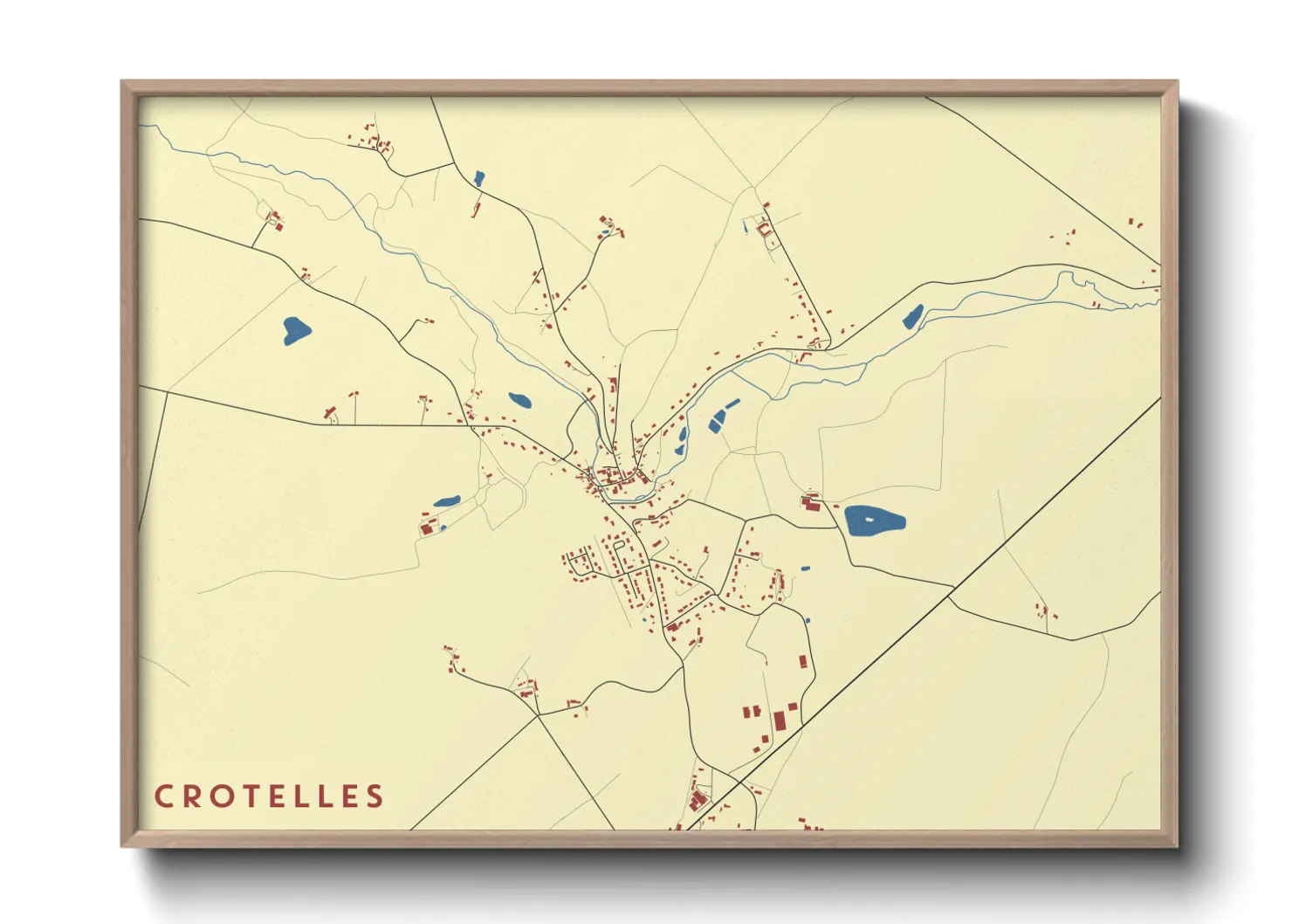 Une affiche de carte sur Crotelles