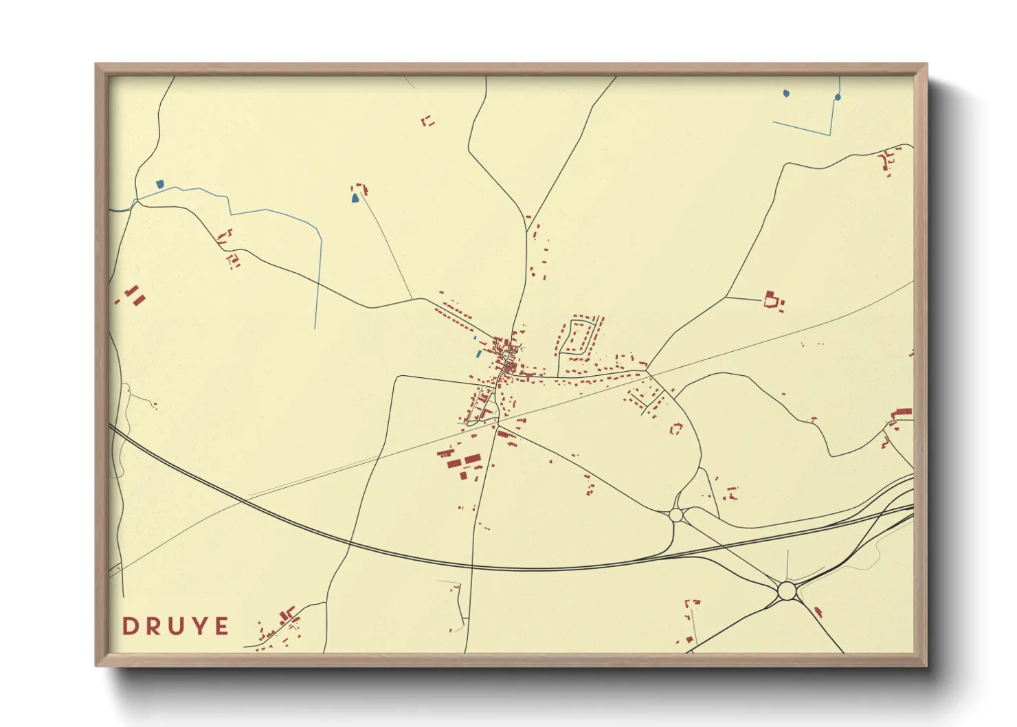 Une affiche de carte sur Druye