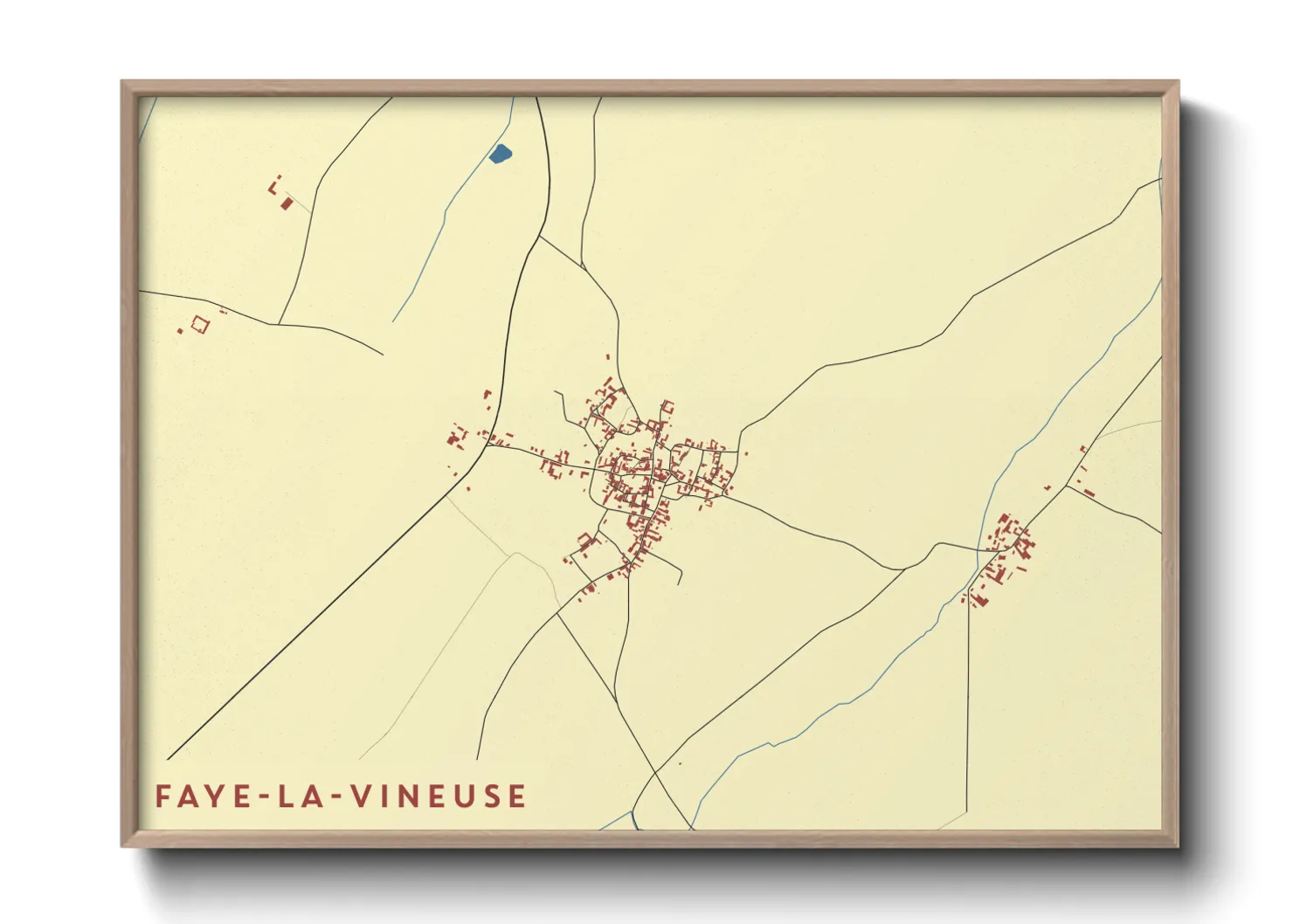 Une affiche de carte sur Faye-la-Vineuse