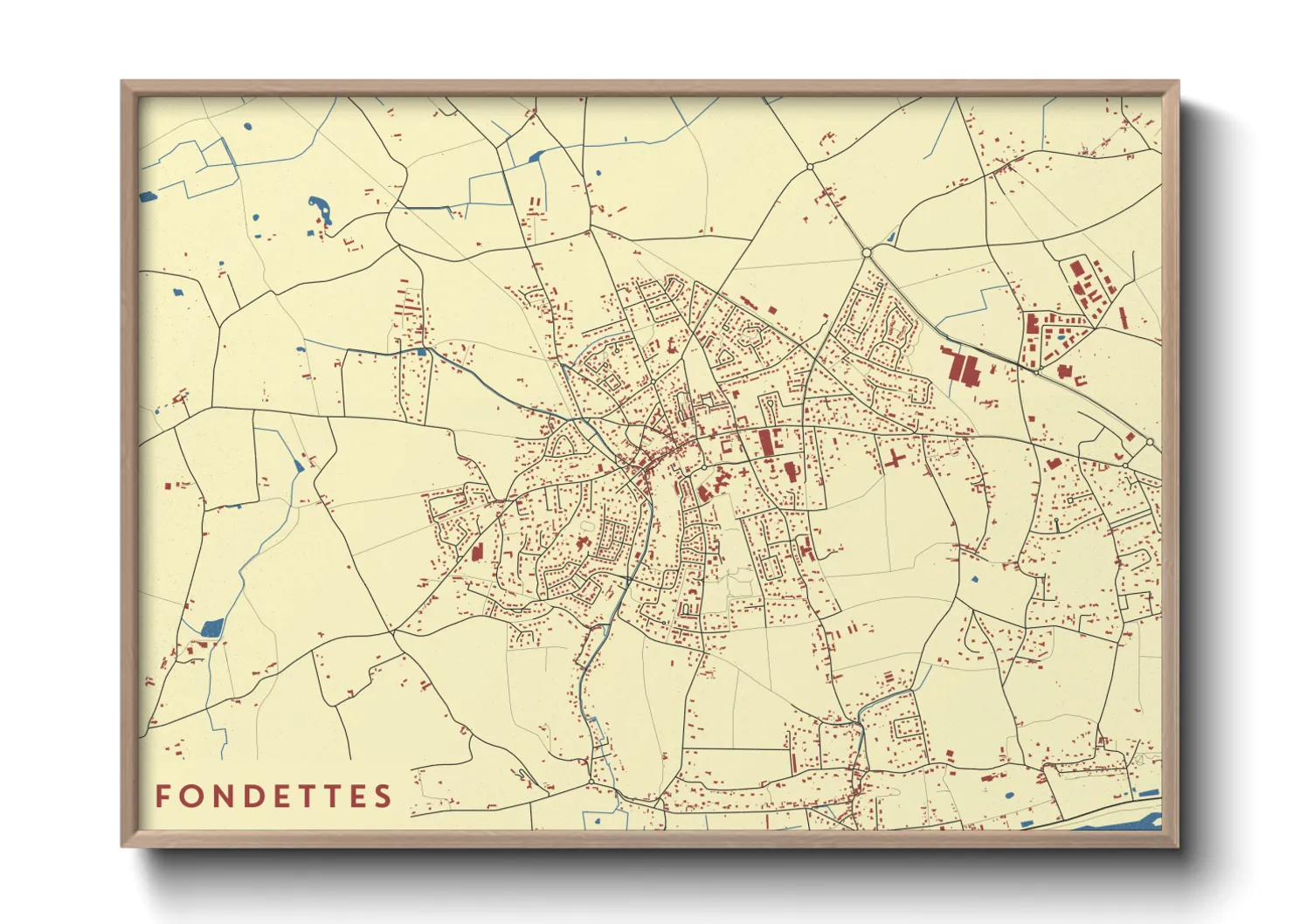 Une affiche de carte sur Fondettes