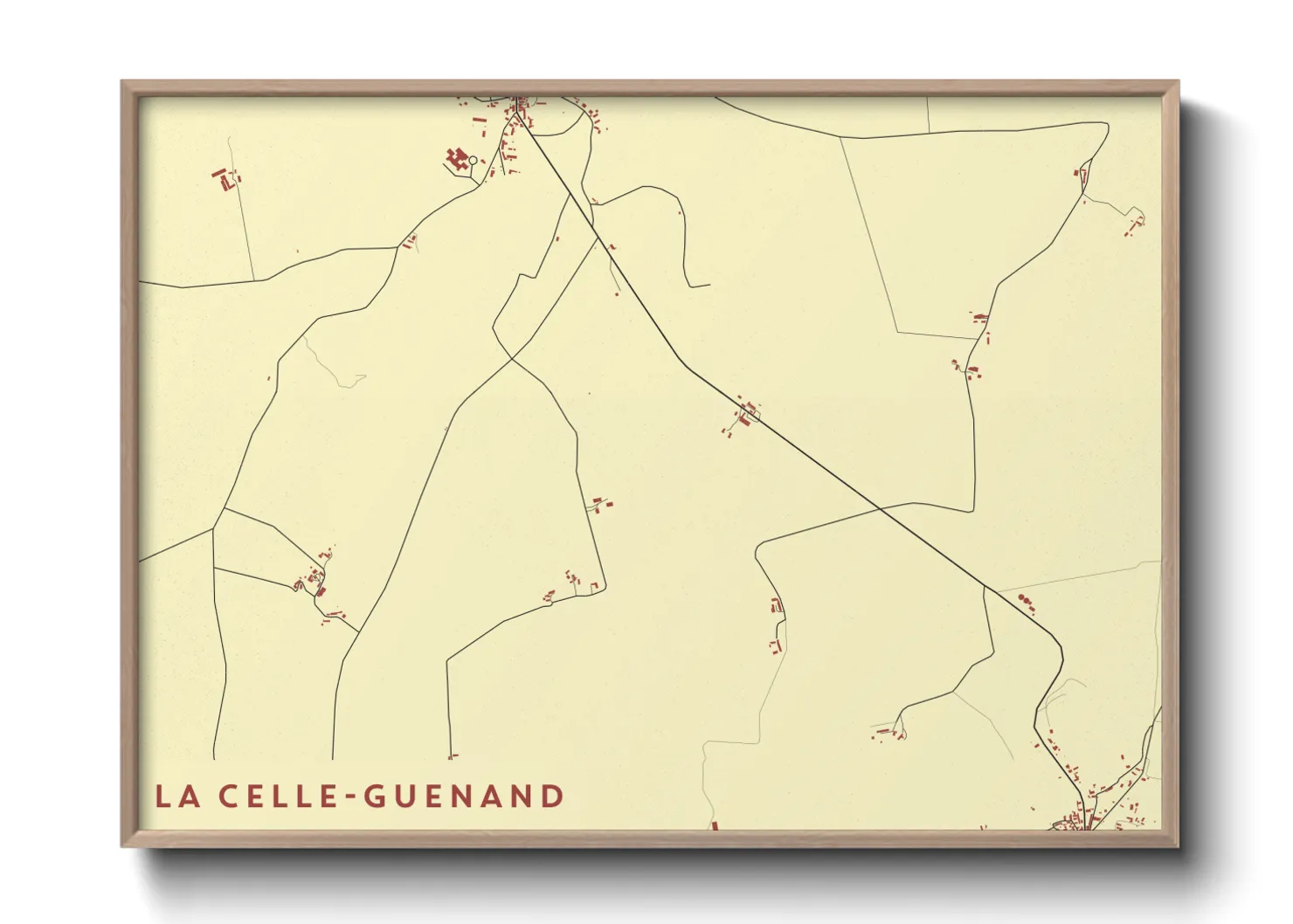 Une affiche de carte sur La Celle-Guenand