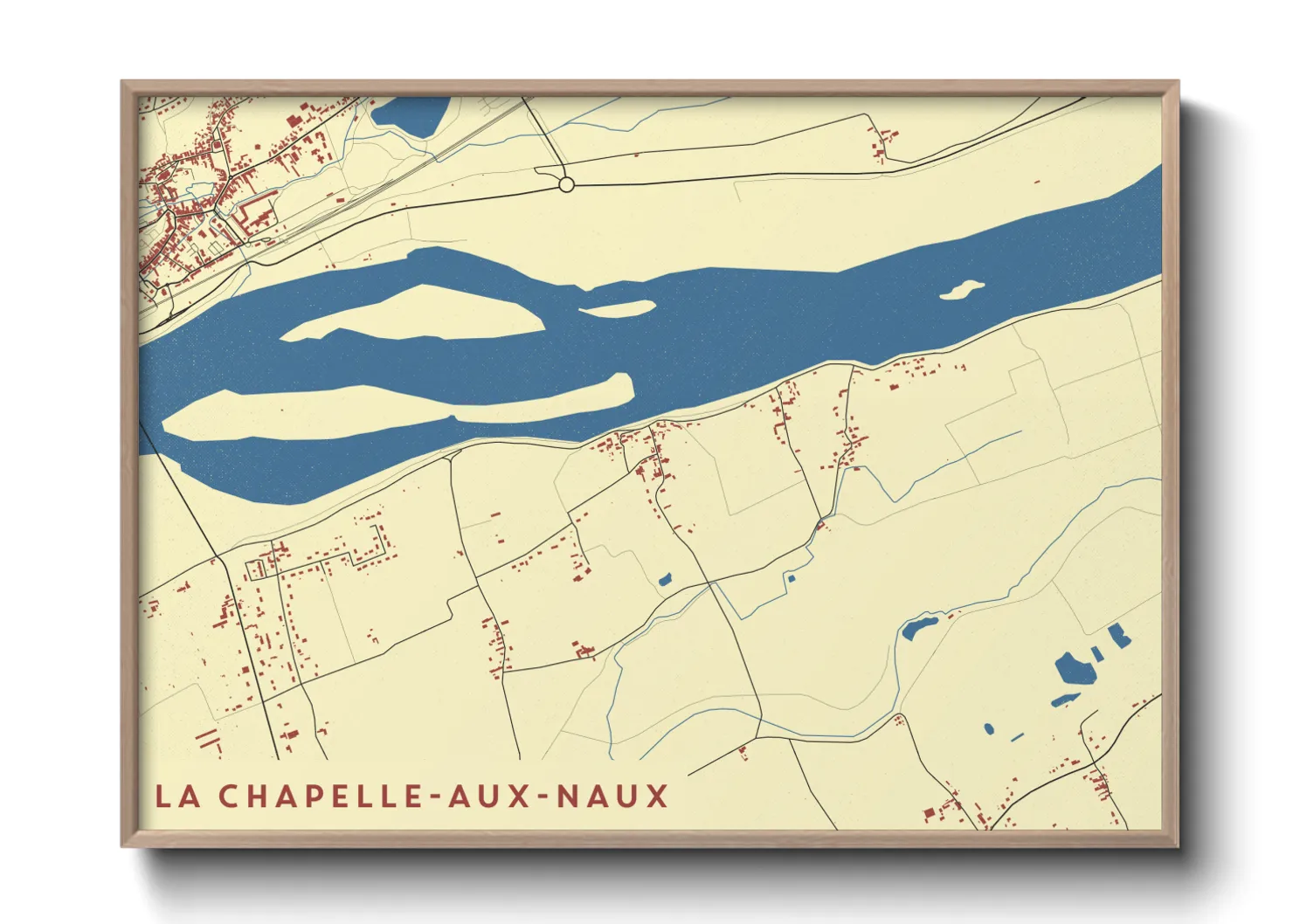 Une affiche de carte sur La Chapelle-aux-Naux