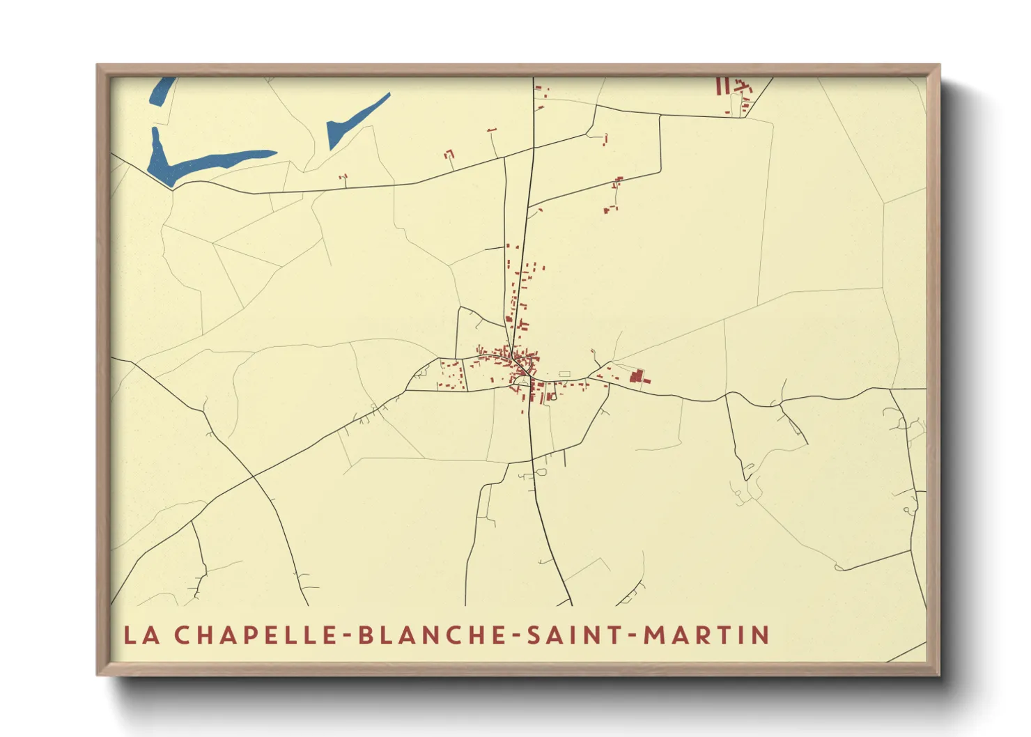 Une affiche de carte sur La Chapelle-Blanche-Saint-Martin