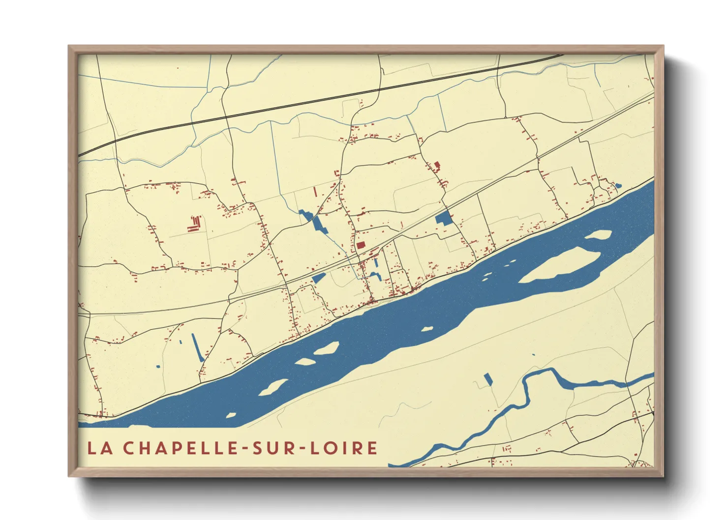 Une affiche de carte sur La Chapelle-sur-Loire
