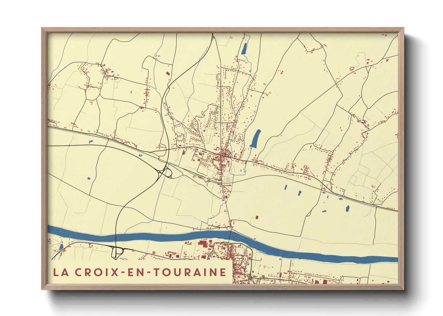 Une affiche de carte sur La Croix-en-Touraine