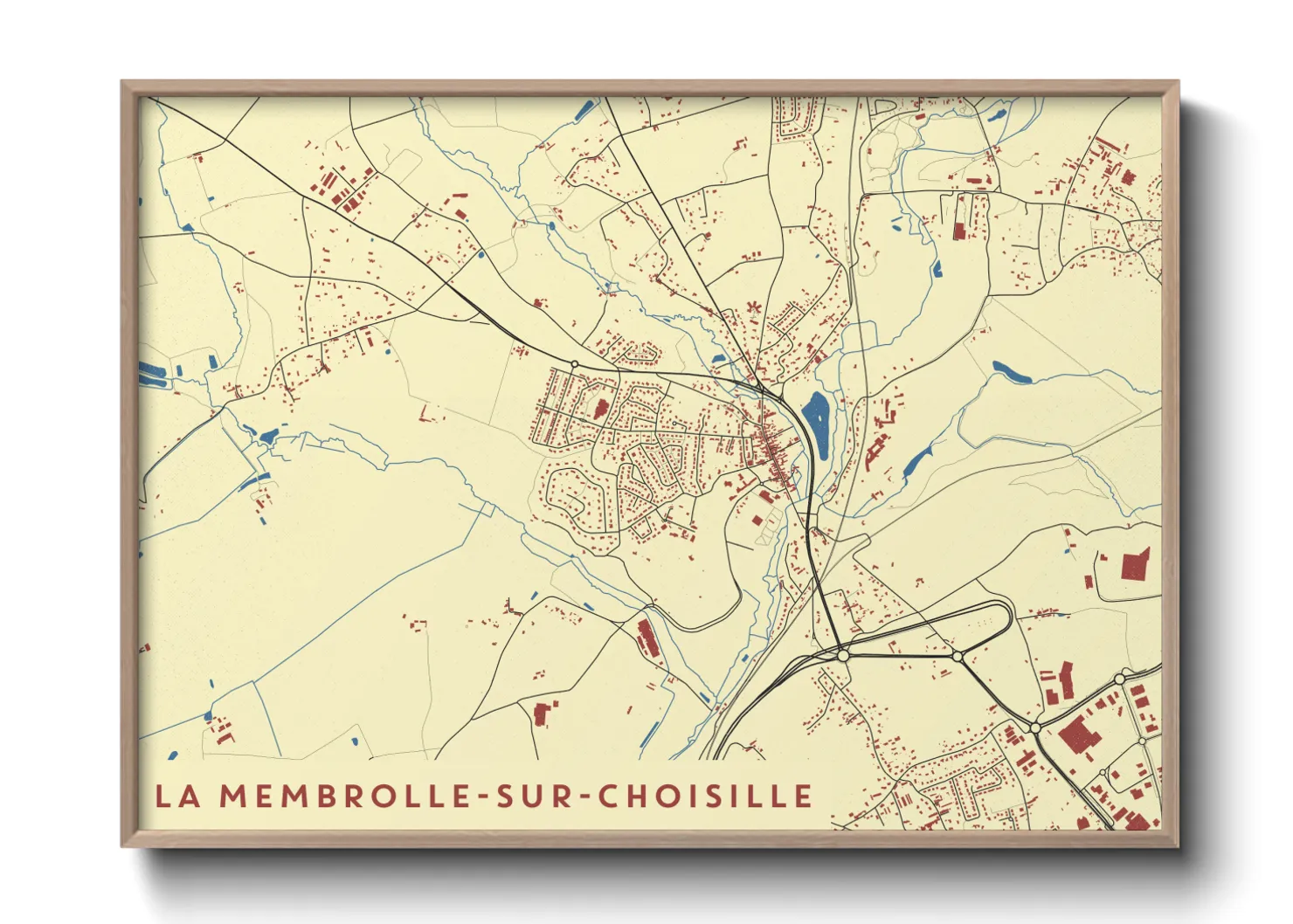 Une affiche de carte sur La Membrolle-sur-Choisille