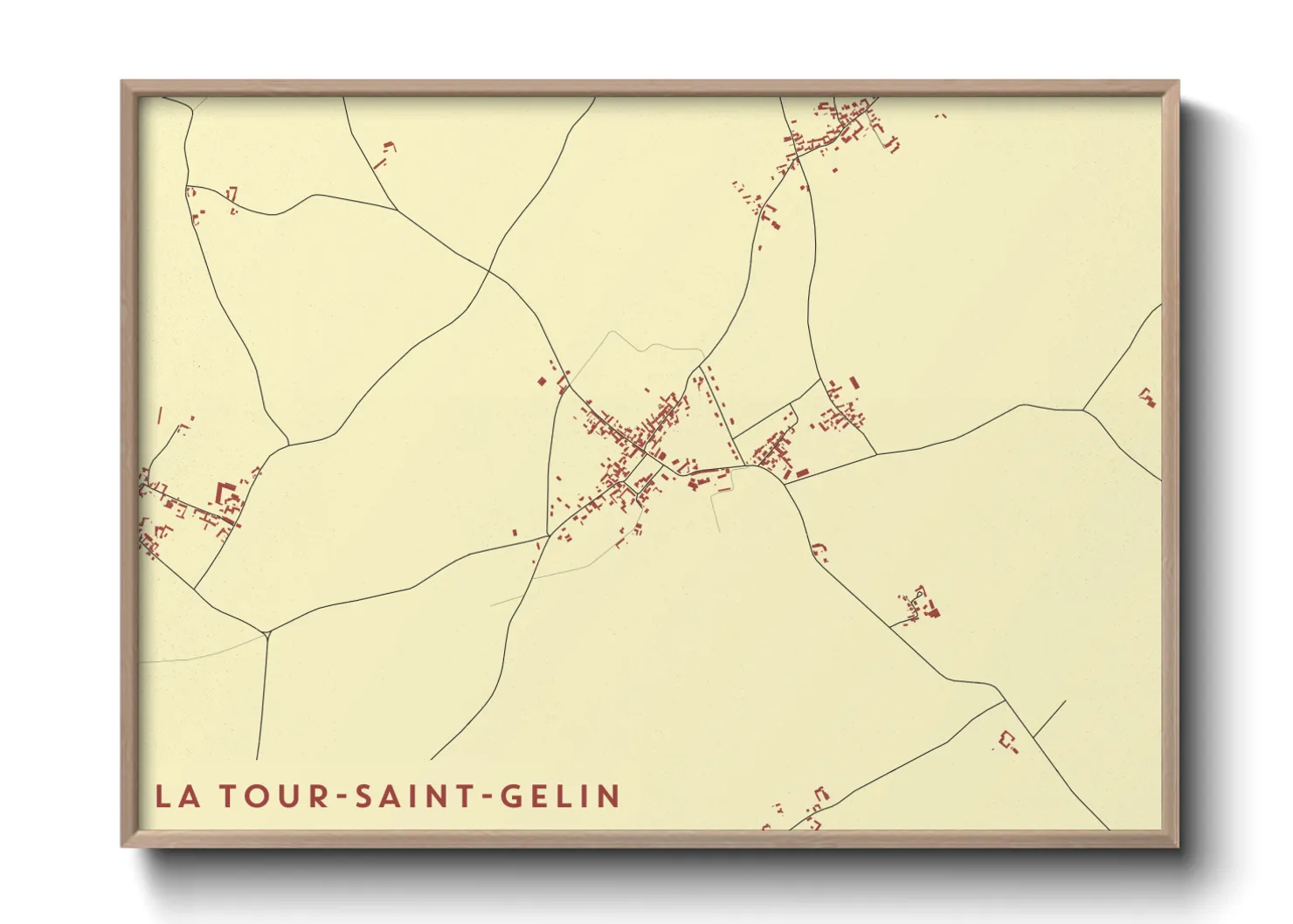 Une affiche de carte sur La Tour-Saint-Gelin