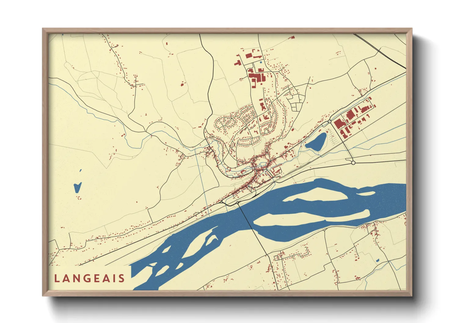 Une affiche de carte sur Langeais