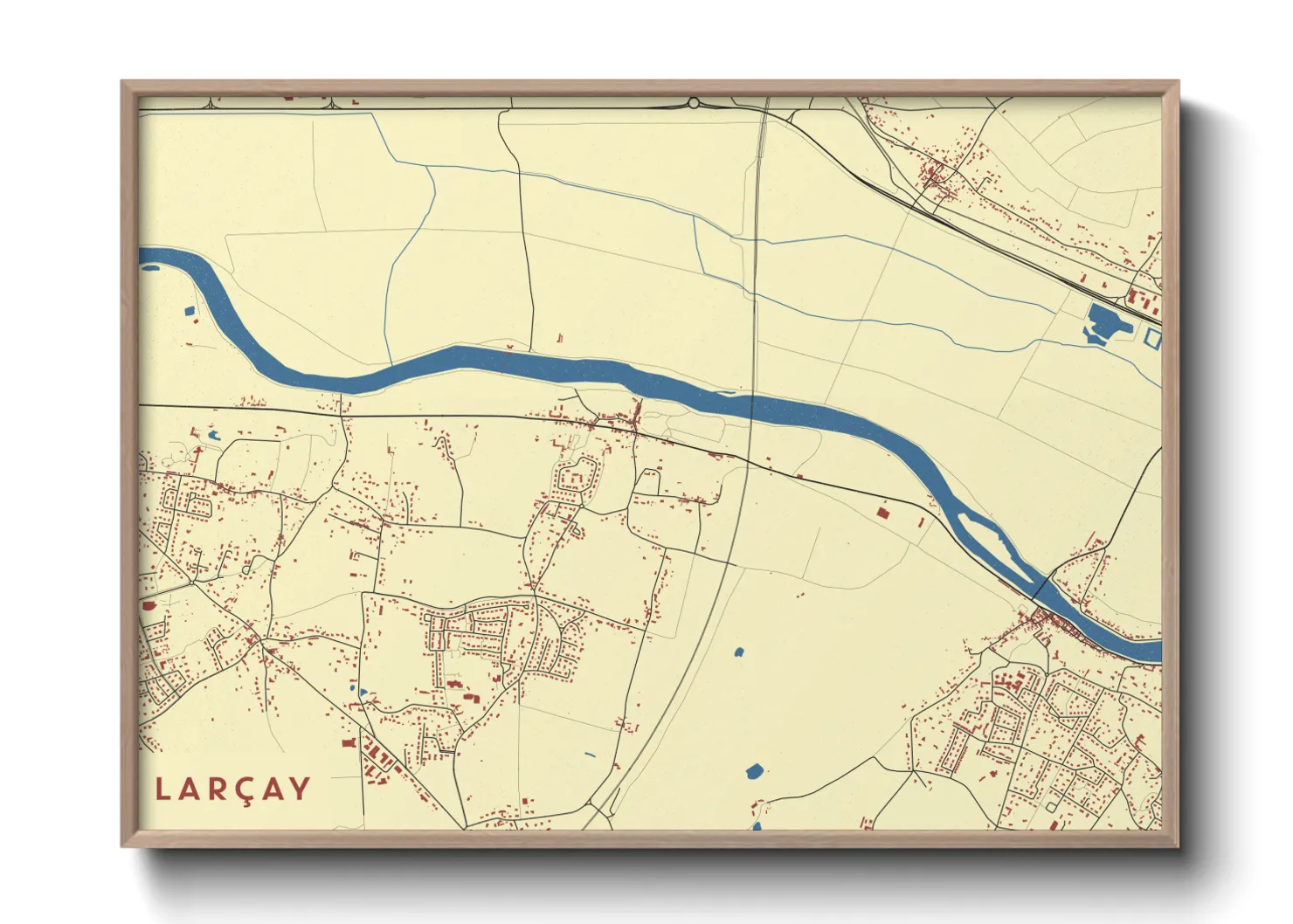 Une affiche de carte sur Larçay