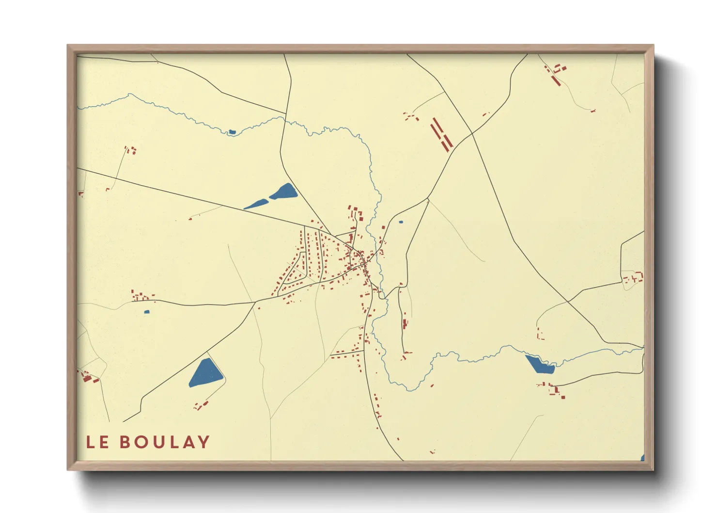 Une affiche de carte sur Le Boulay
