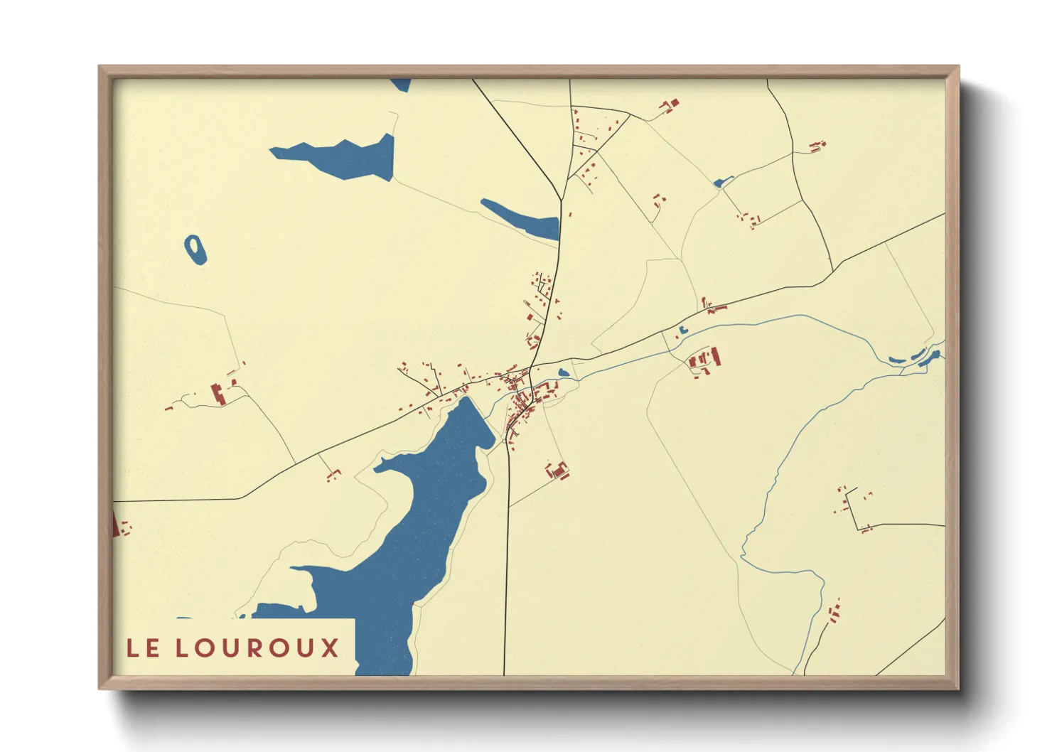 Une affiche de carte sur Le Louroux