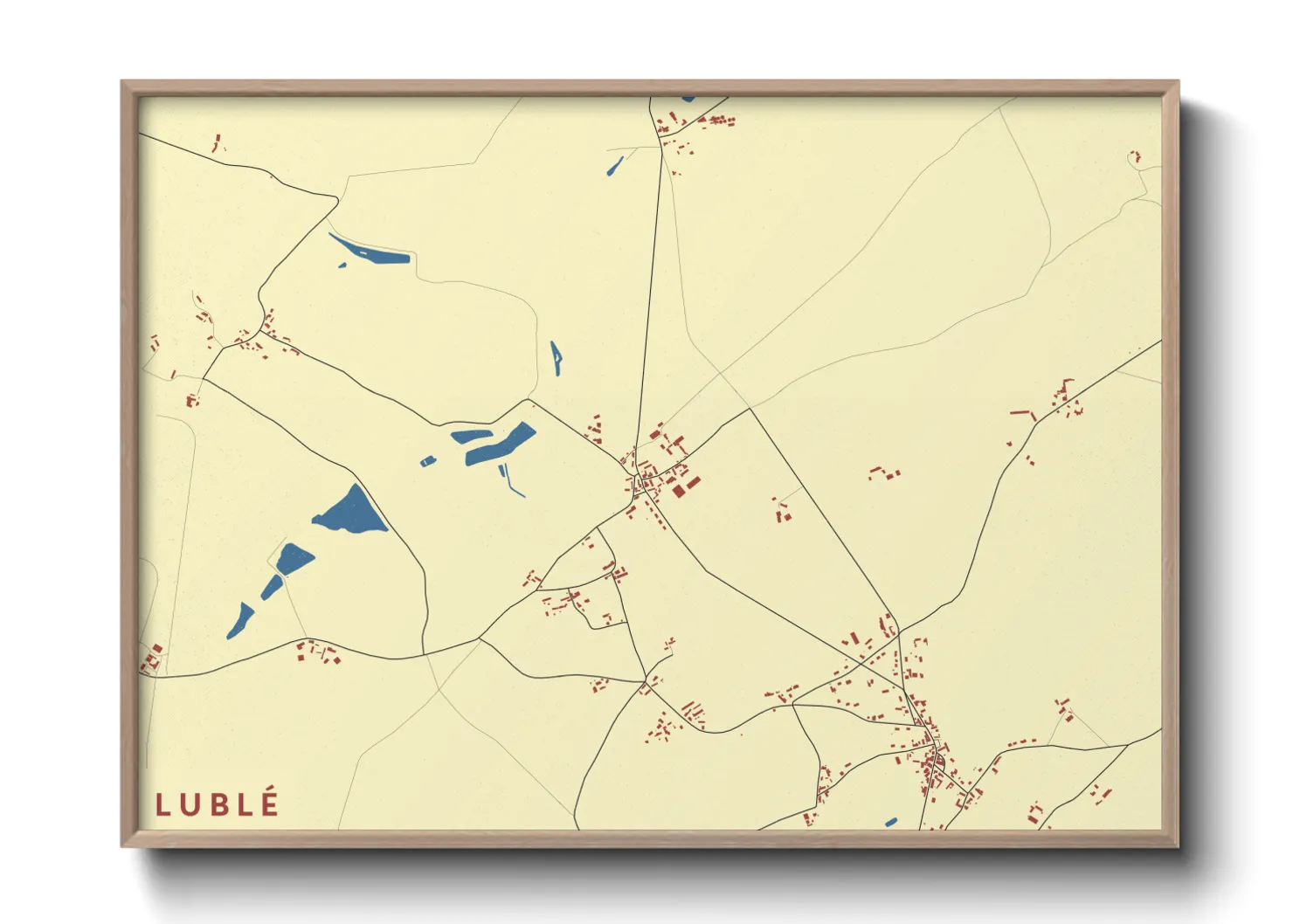 Une affiche de carte sur Lublé