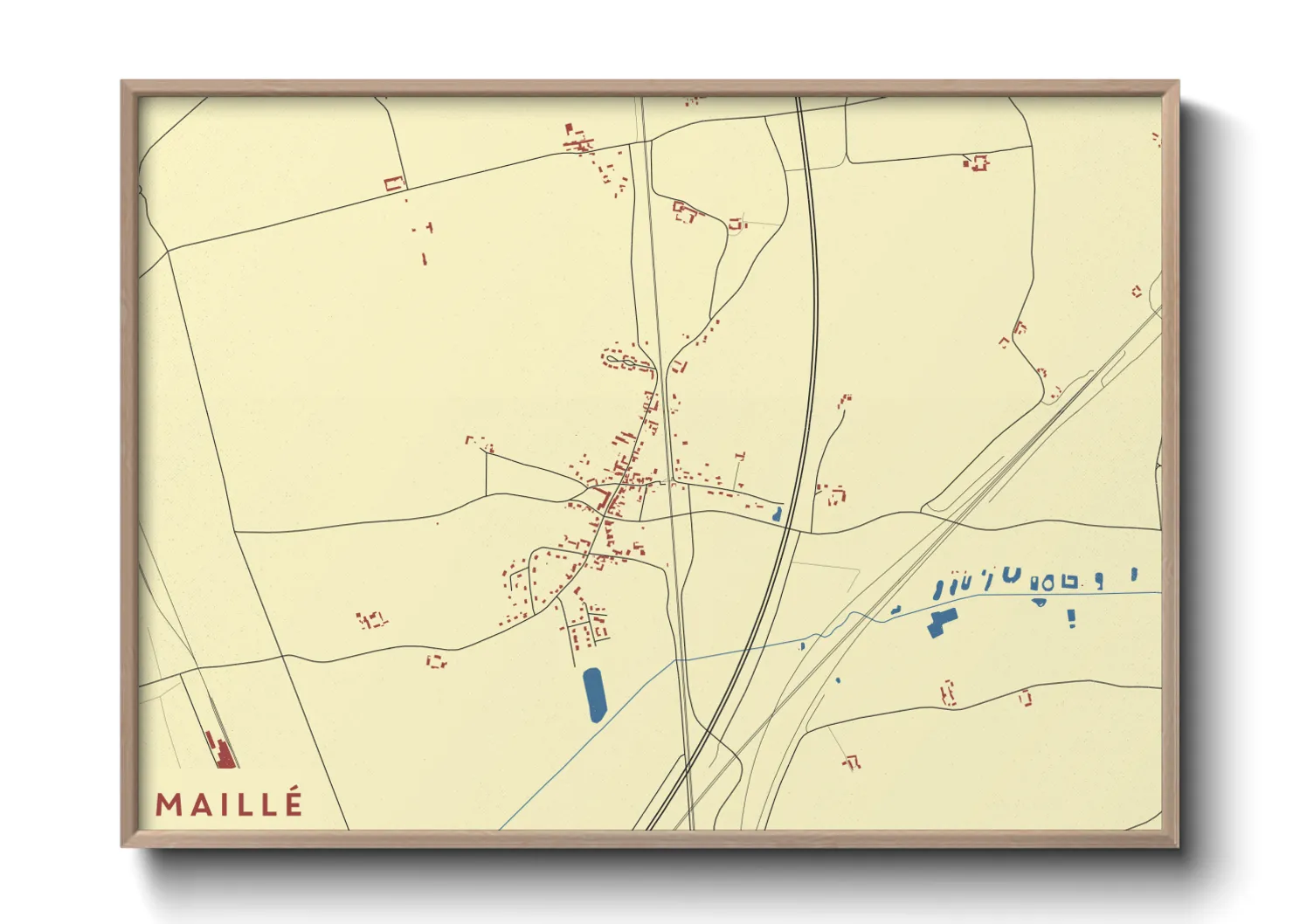 Une affiche de carte sur Maillé