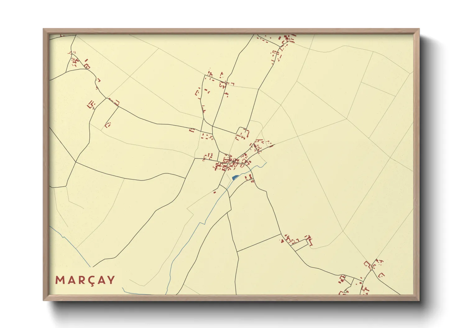 Une affiche de carte sur Marçay