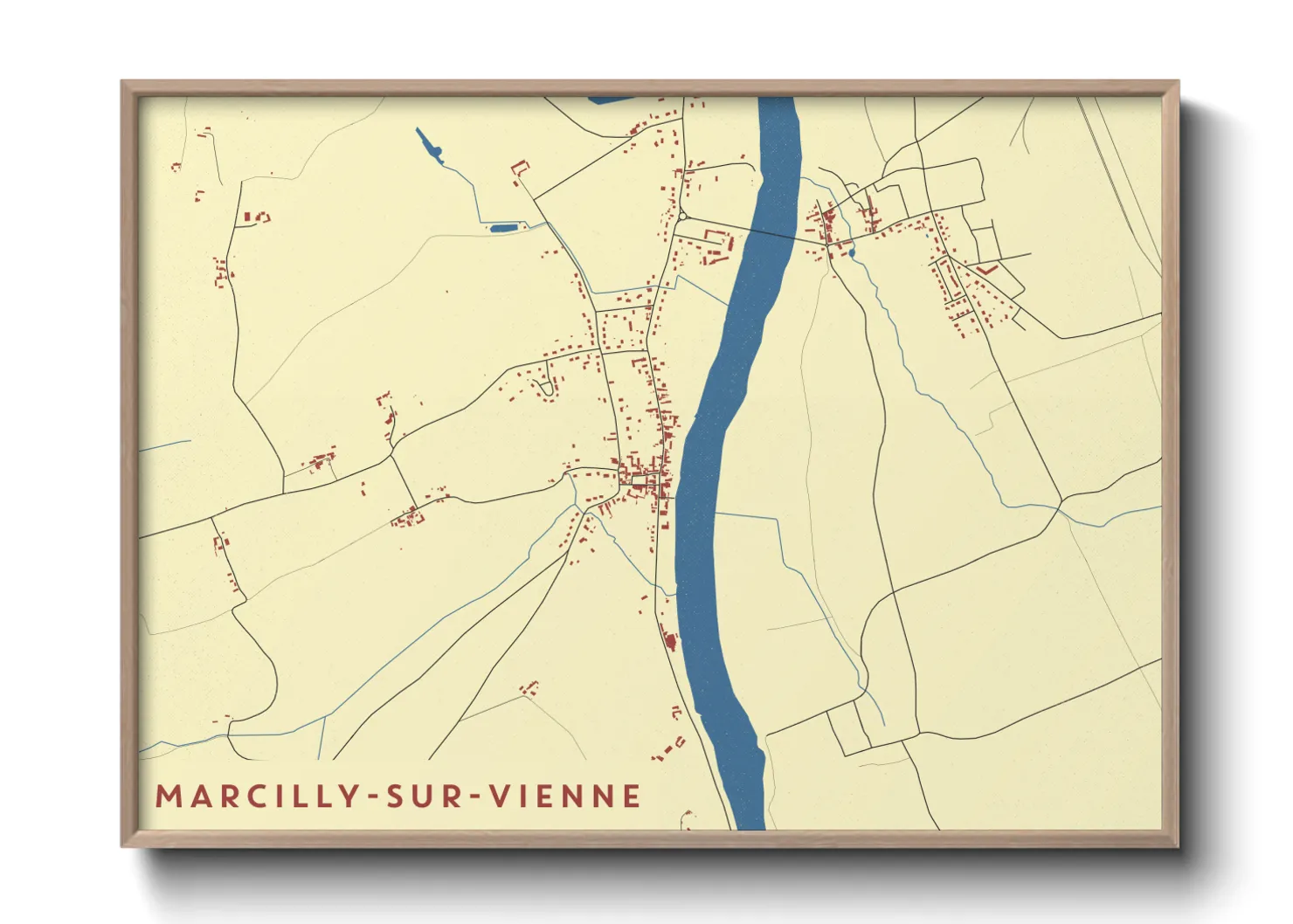Une affiche de carte sur Marcilly-sur-Vienne