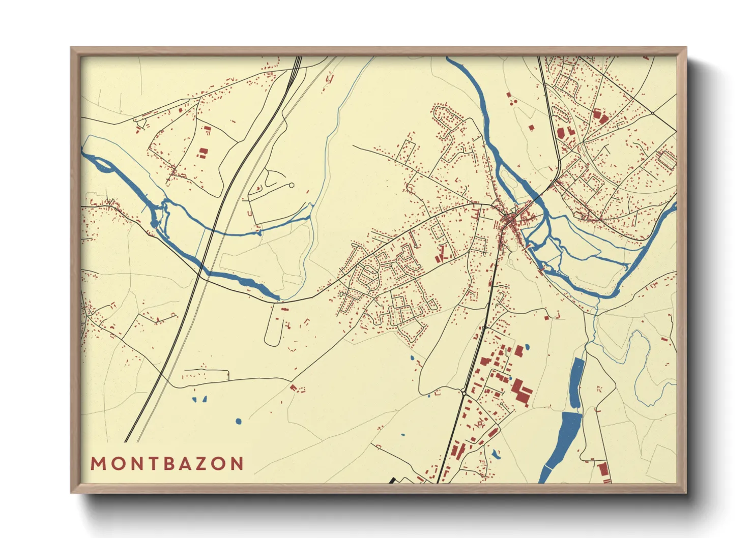 Une affiche de carte sur Montbazon