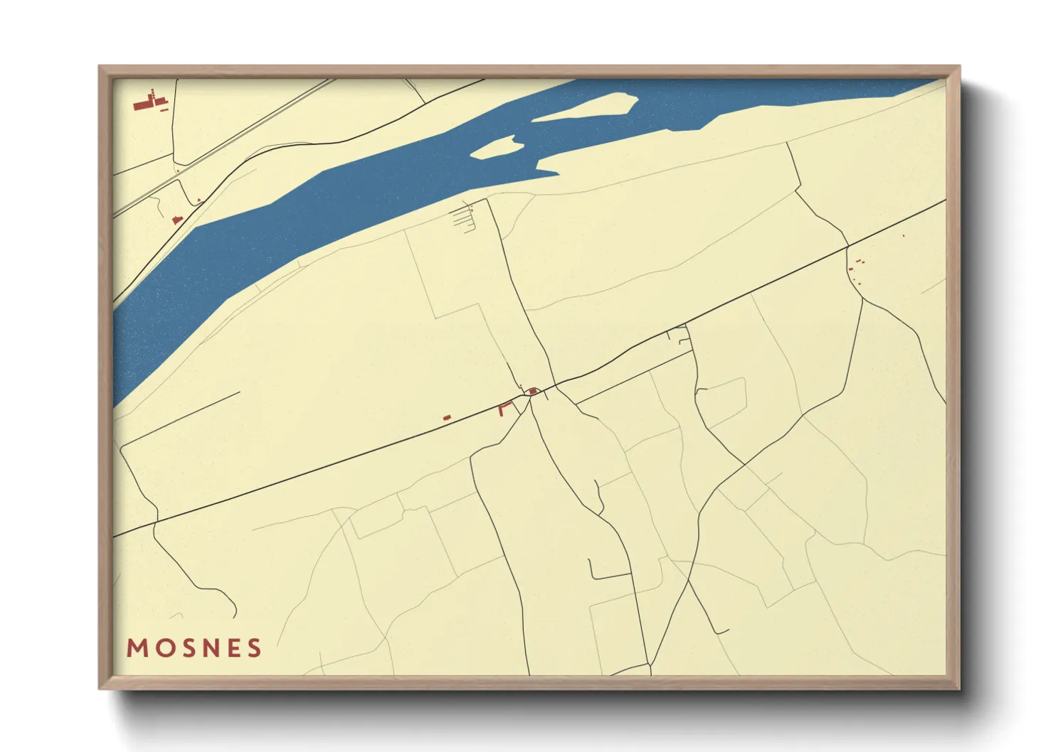 Une affiche de carte sur Mosnes