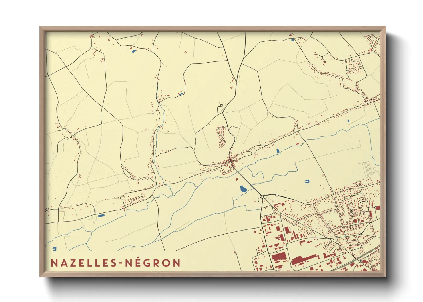 Une affiche de carte sur Nazelles-Négron