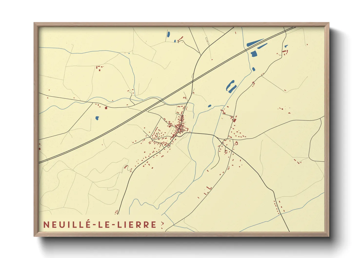 Une affiche de carte sur Neuillé-le-Lierre