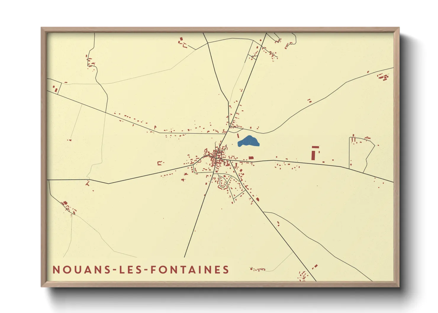 Une affiche de carte sur Nouans-les-Fontaines