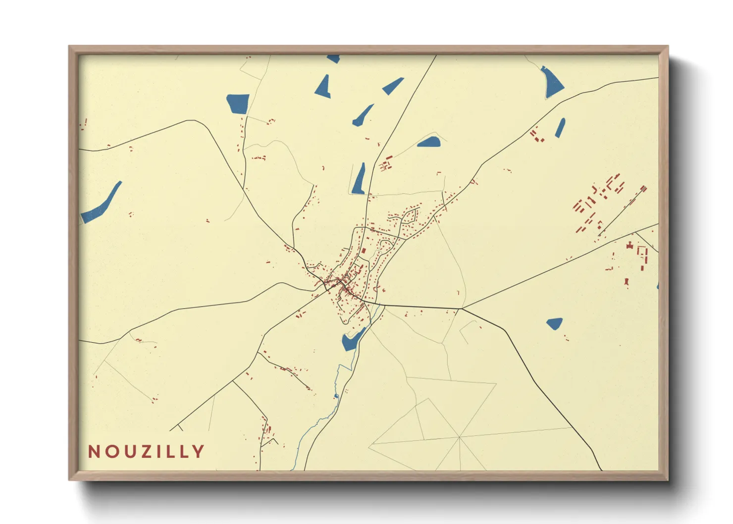 Une affiche de carte sur Nouzilly