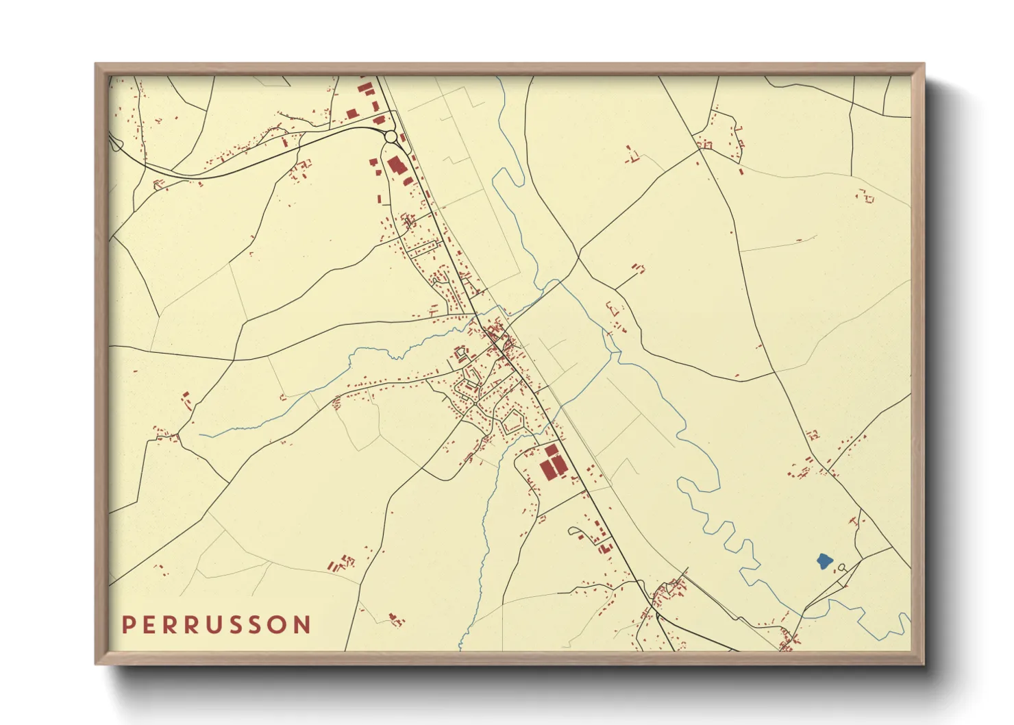 Une affiche de carte sur Perrusson