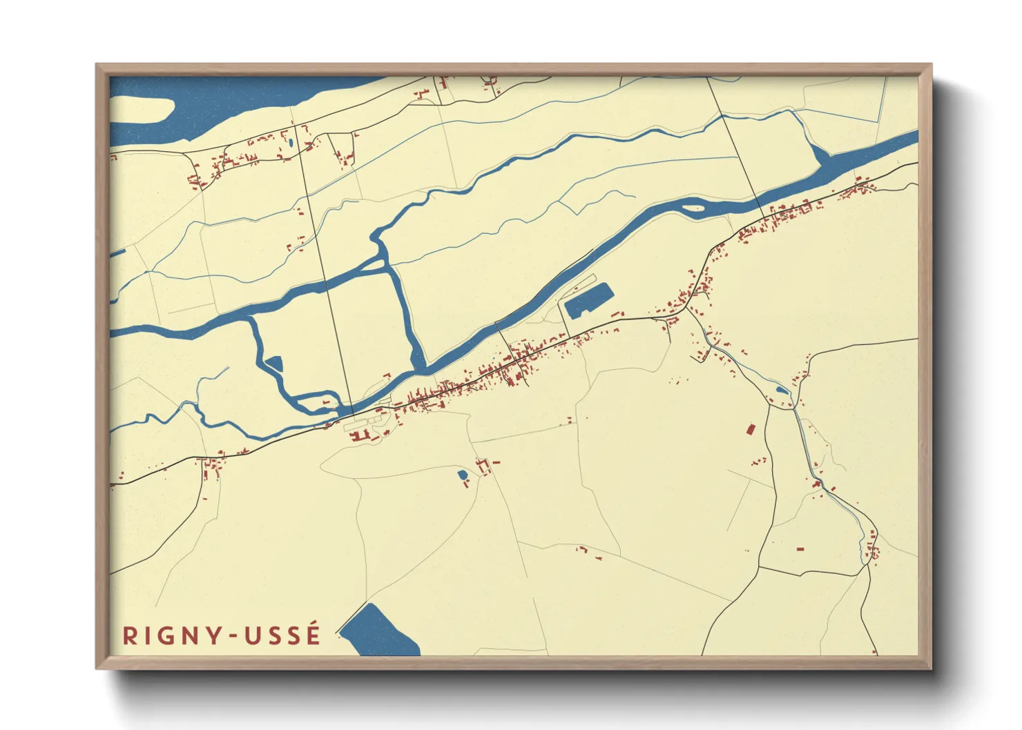 Une affiche de carte sur Rigny-Ussé