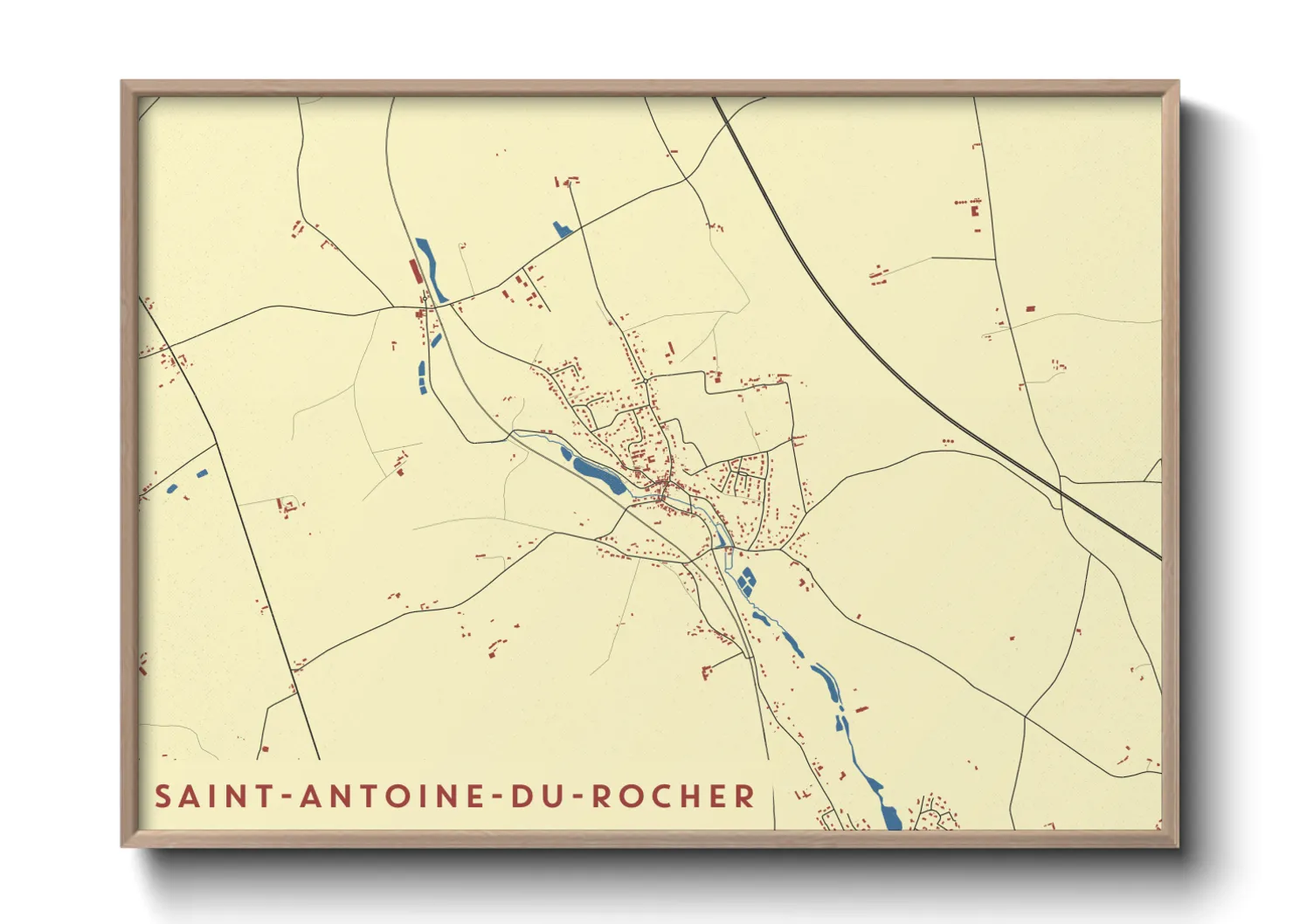 Une affiche de carte sur Saint-Antoine-du-Rocher