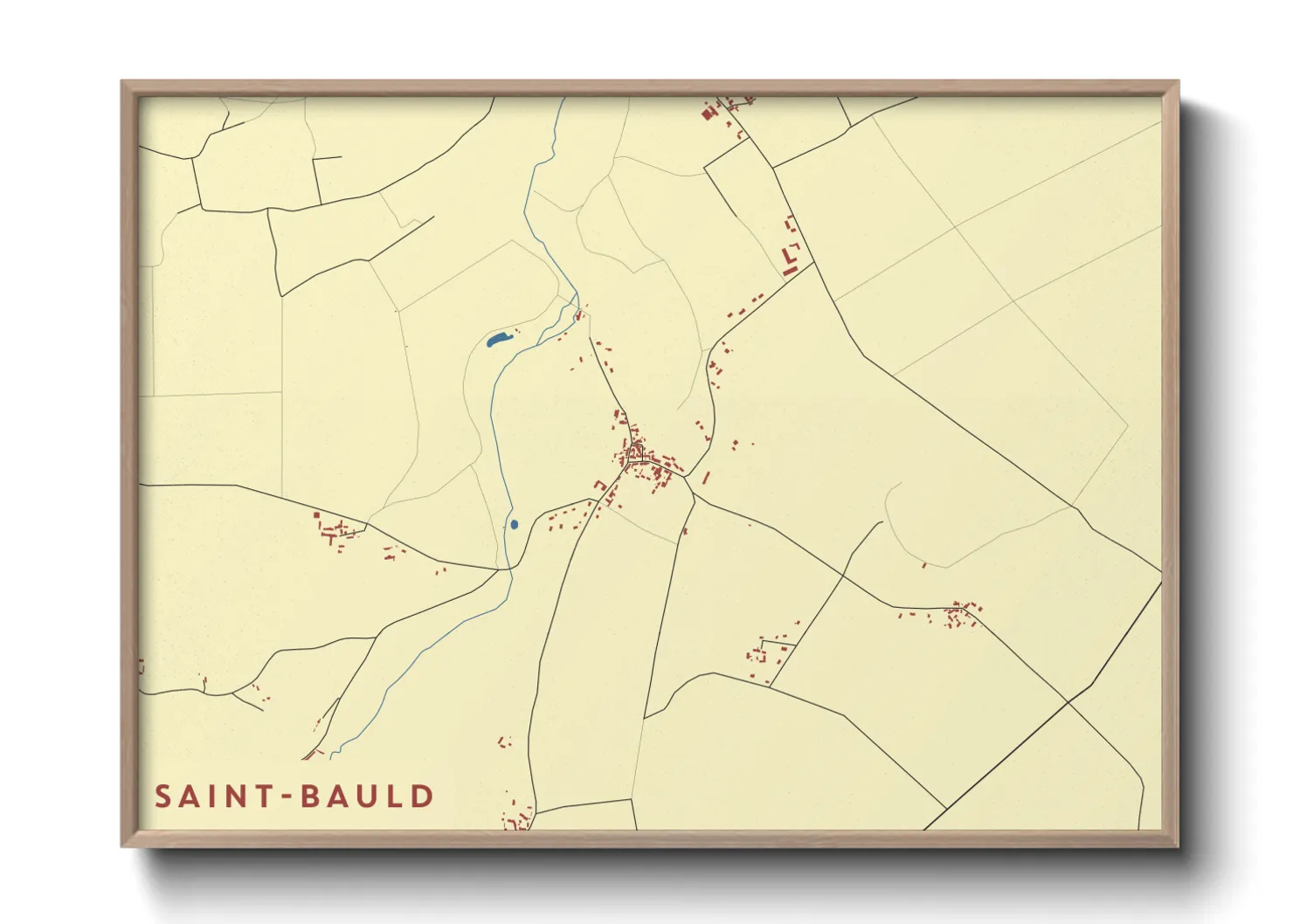 Une affiche de carte sur Saint-Bauld