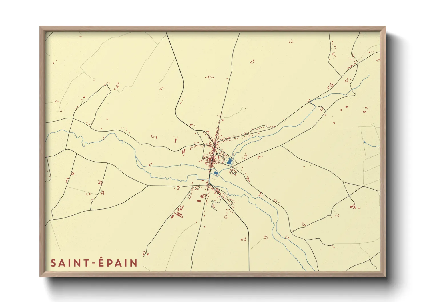 Une affiche de carte sur Saint-Épain