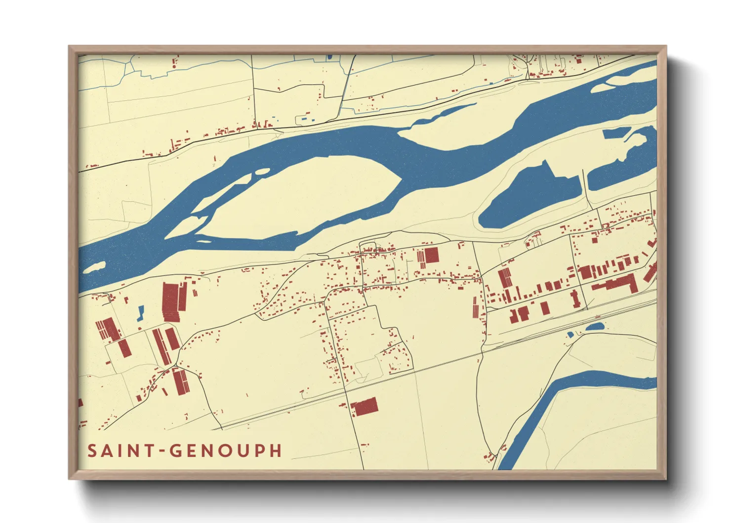 Une affiche de carte sur Saint-Genouph