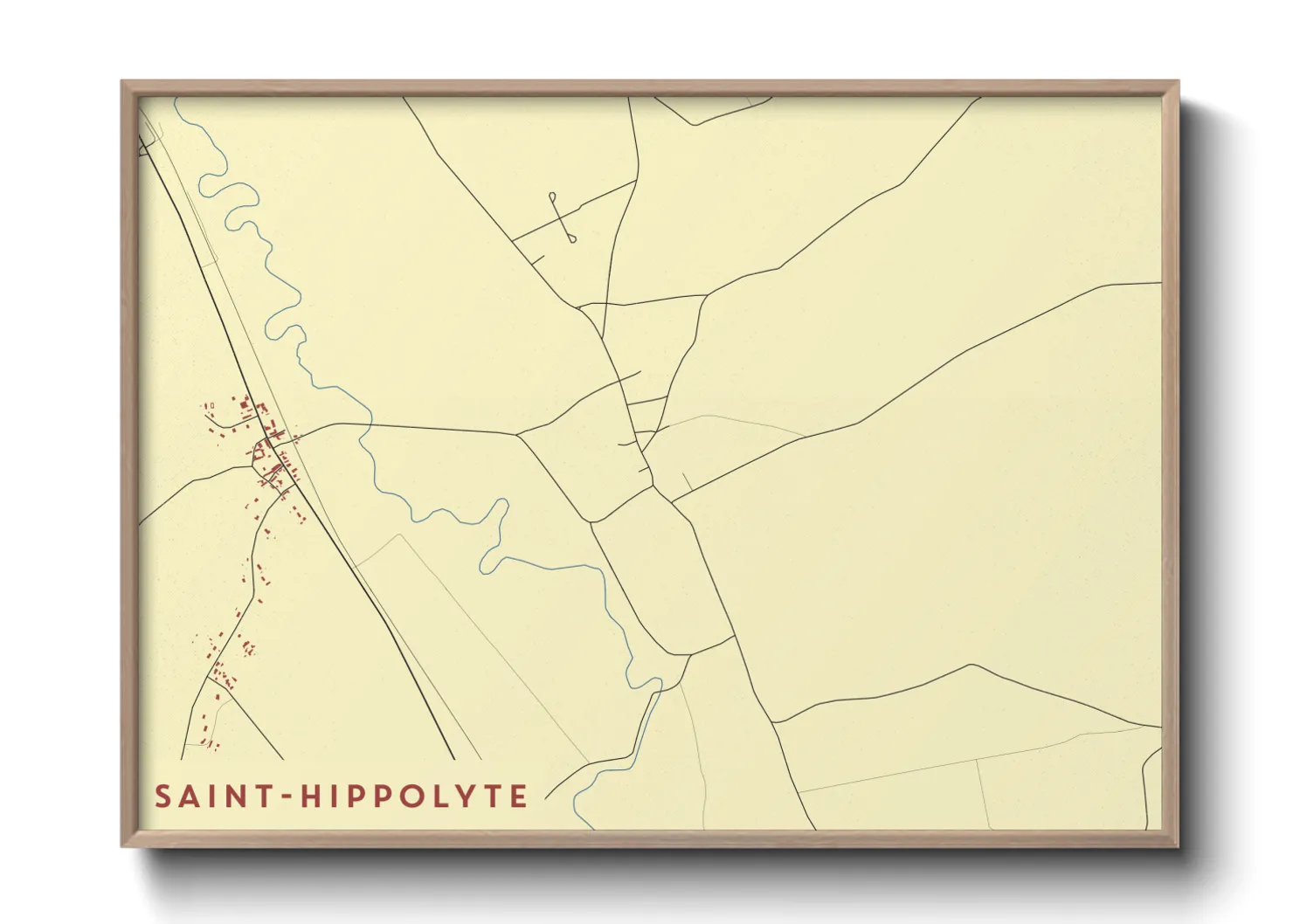 Une affiche de carte sur Saint-Hippolyte