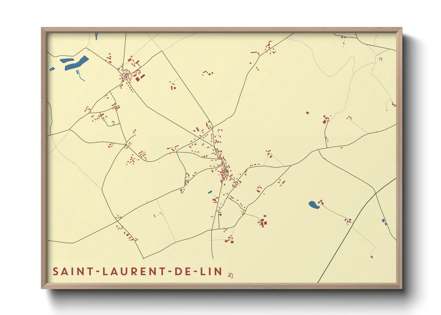 Une affiche de carte sur Saint-Laurent-de-Lin