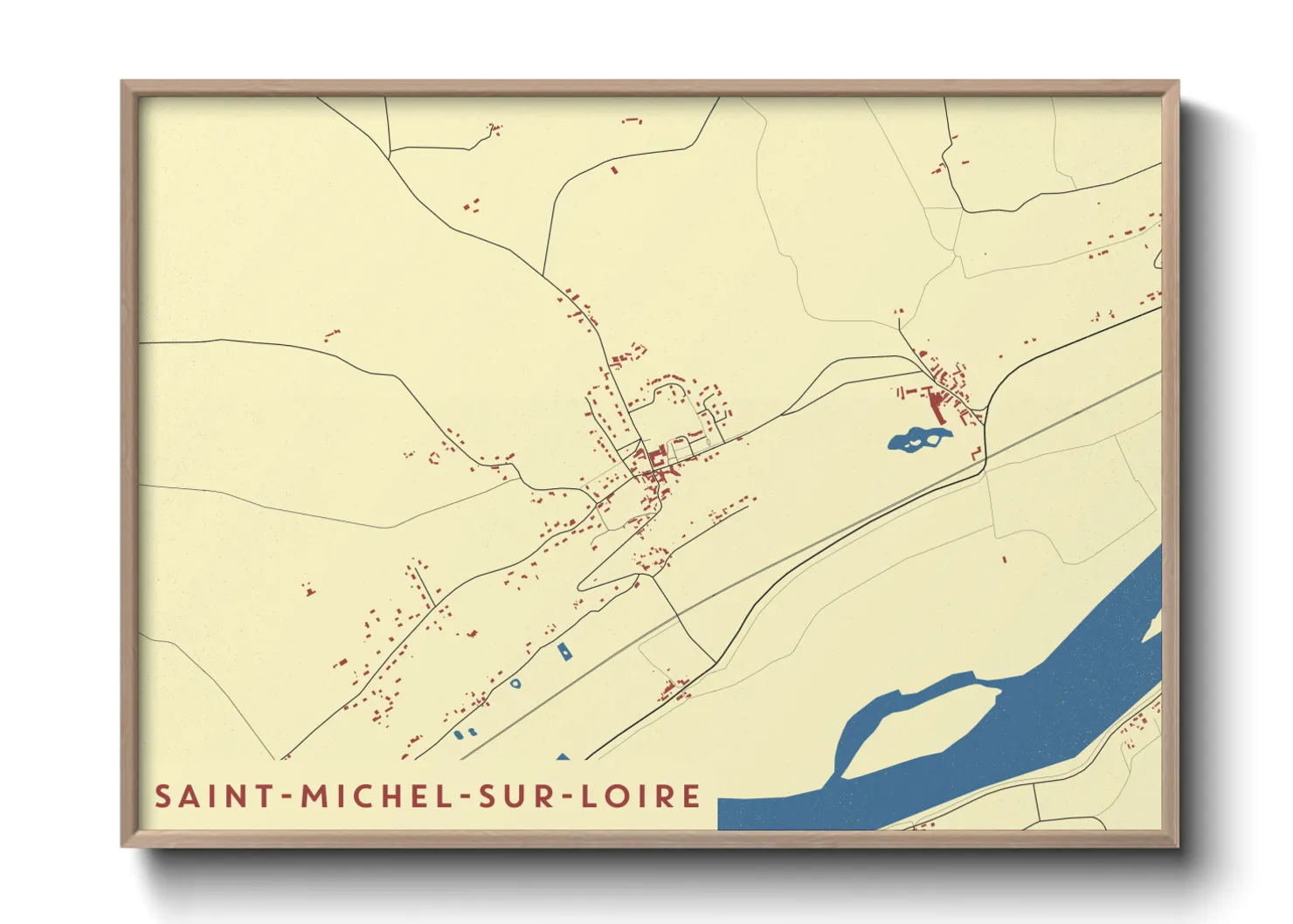 Une affiche de carte sur Saint-Michel-sur-Loire