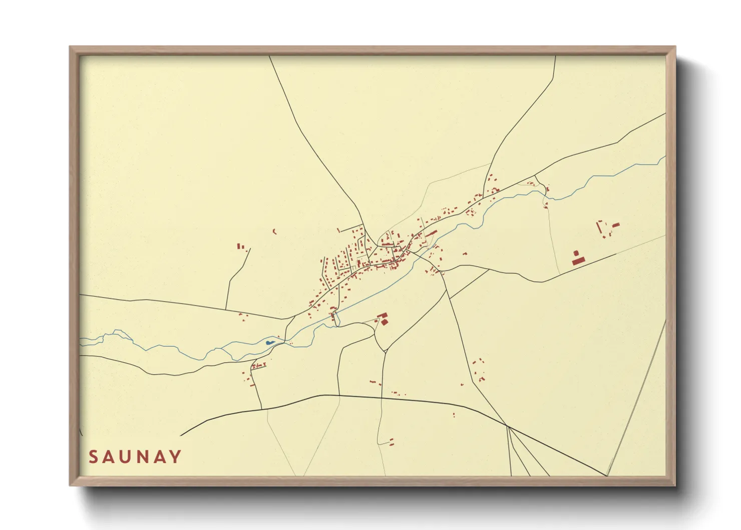 Une affiche de carte sur Saunay