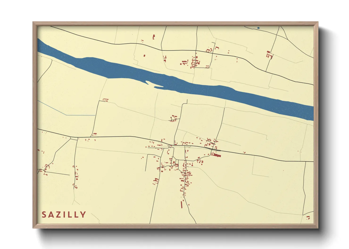 Une affiche de carte sur Sazilly