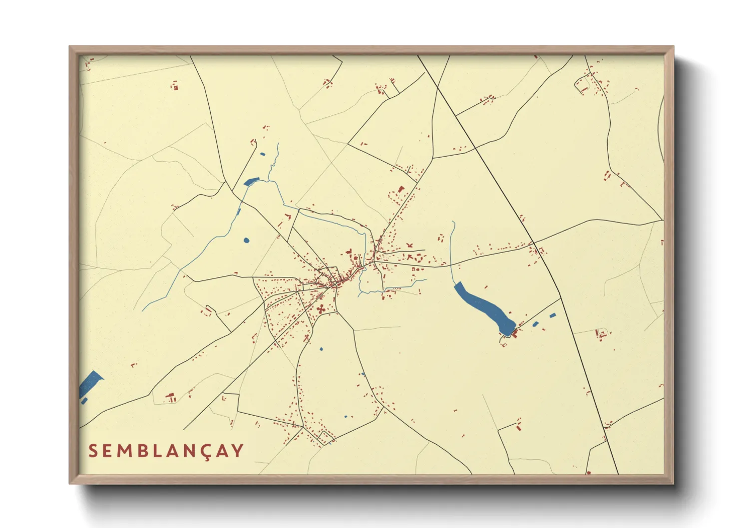 Une affiche de carte sur Semblançay