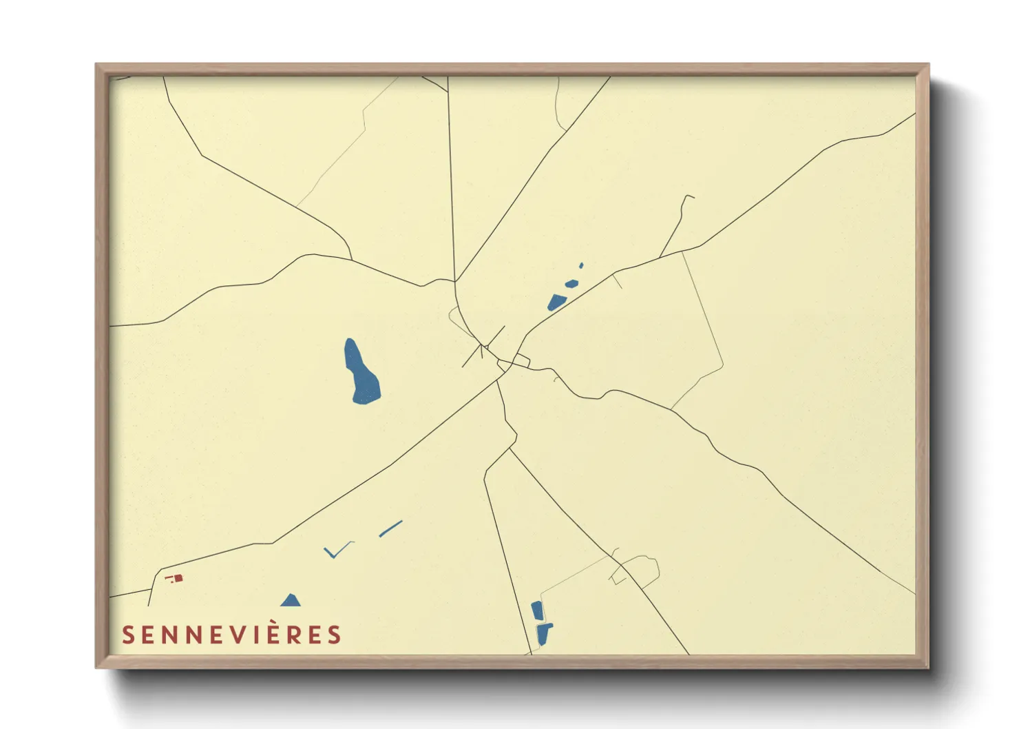Une affiche de carte sur Sennevières
