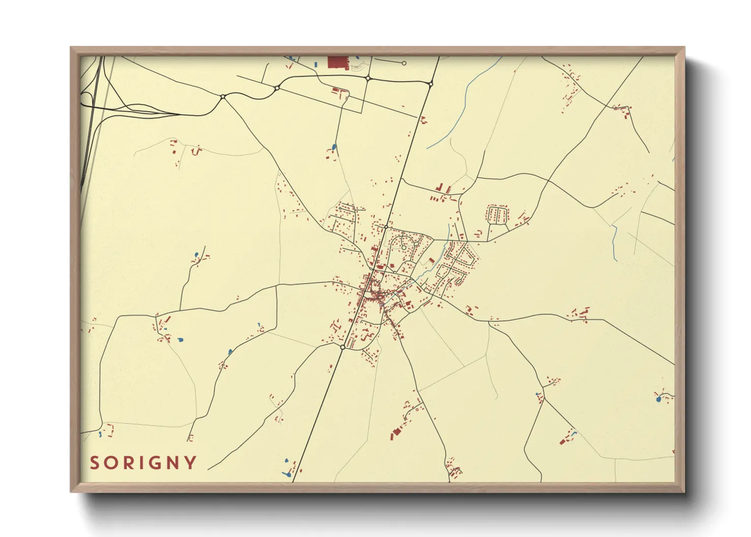 Une affiche de carte sur Sorigny