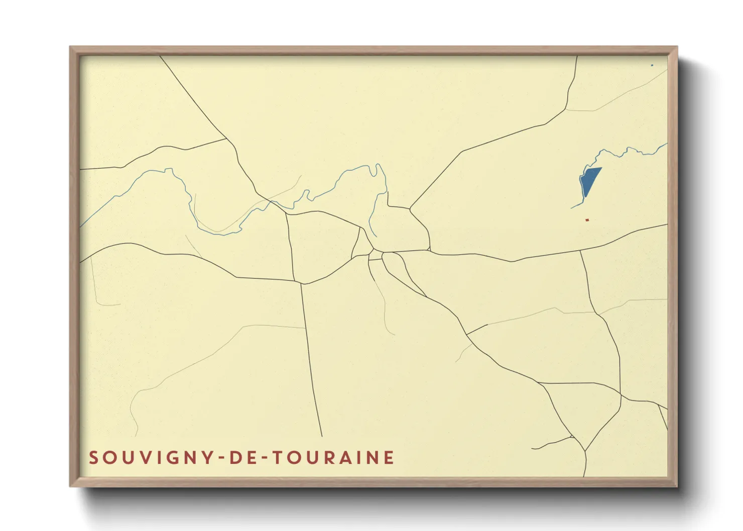 Une affiche de carte sur Souvigny-de-Touraine