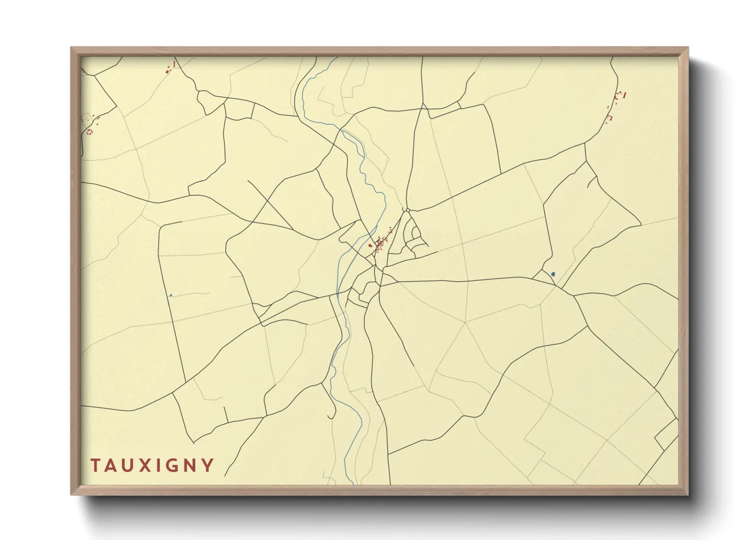 Une affiche de carte sur Tauxigny