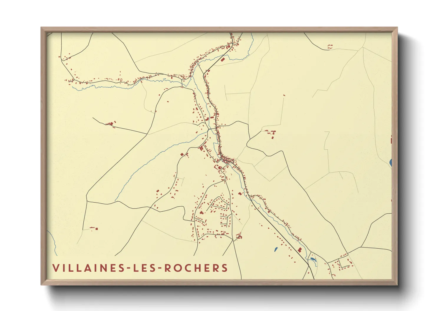 Une affiche de carte sur Villaines-les-Rochers