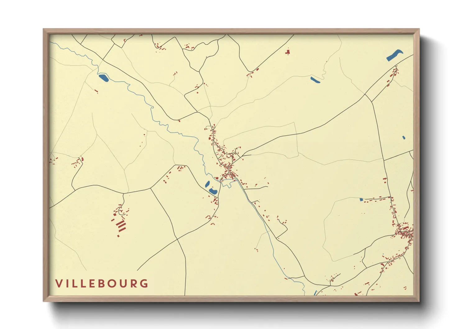 Une affiche de carte sur Villebourg
